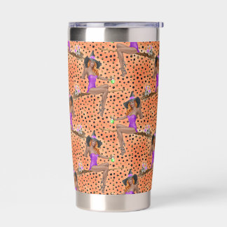 GLAMOROUS HALLOWEEN PIN UP GIRL WITCH INSULATED TUMBLER