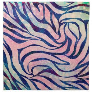 Glamorous Holographic Glitter Blue Zebra Stripes Cloth Napkin