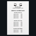 Glamorous Impressive EYELASH SALON SERVICE LIST Flyer<br><div class="desc">Eyelash Extensions price list a perfect way to show your services and and pricing. Includes four customizable headings and body text fields, and space for your business contact information along the bottom. To adjust layout, enter your text and then use the Customize function to change positioning and font sizes.are perfect...</div>