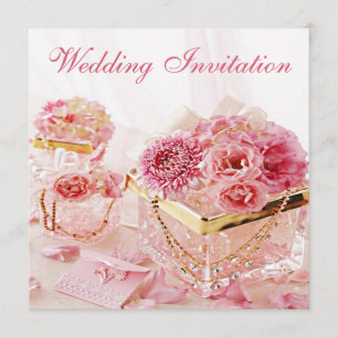Glamorous Jewels, Flowers & Boxes Wedding Invitation