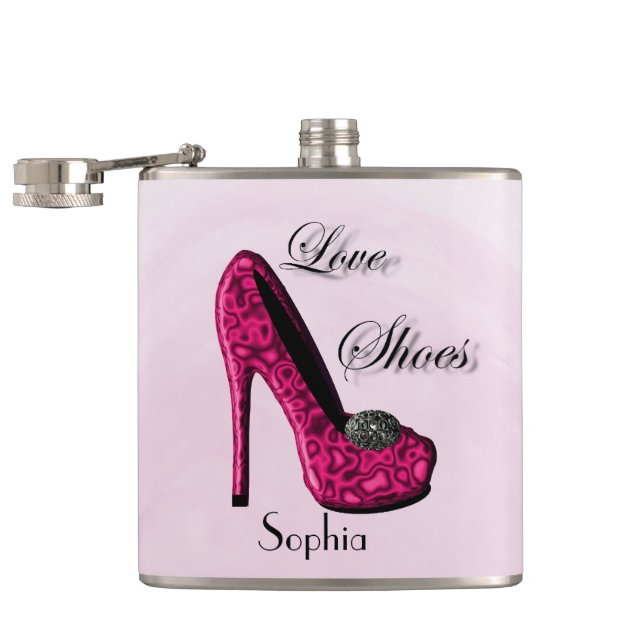 Glamorous Killer Heels Personalized Hip Flask (Opened)