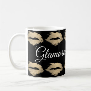 Glamorous Kiss Pattern (gold) Coffee Mug