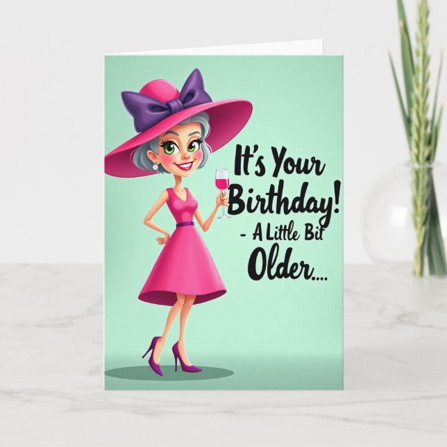 Glamorous Lady Birthday Card (Front)