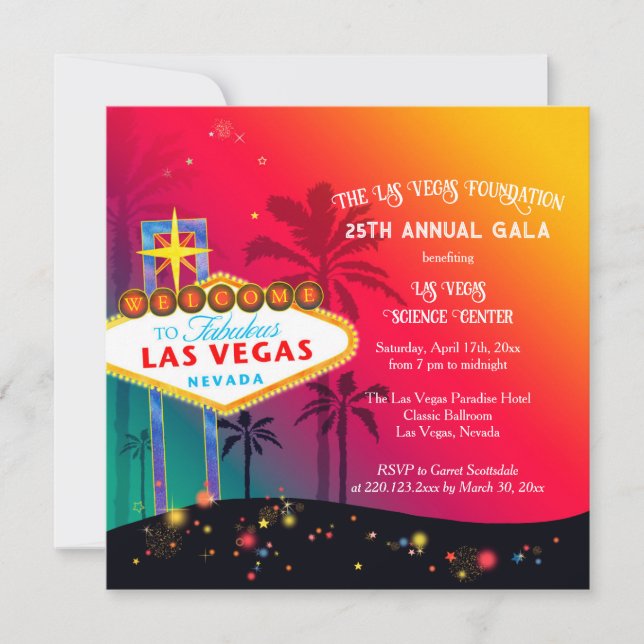 Glamorous Las Vegas Annual Charity Gala Invitation (Front)