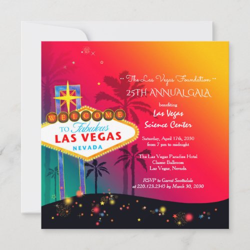 Glamorous Las Vegas Annual Charity Gala Invitation