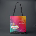Glamorous Las Vegas Wedding Maid of Honor Tote Bag<br><div class="desc">Glamorous Las Vegas sign, tall palm trees and twinkling stars illustrated on custom Maid of Honor Gift Bags. Lovely gift items you can fully customize with your own text. ((You can find the matching wedding essentials & favors in this store, Bridal Heaven. Contact ujean4791@gmail.com for custom work and/or coordinating wedding...</div>