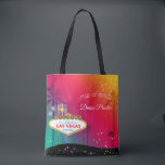 Glamorous Las Vegas Wedding Maid of Honor Tote Bag<br><div class="desc">Glamorous Las Vegas sign, tall palm trees and twinkling stars illustrated on custom Maid of Honor Gift Bags. Lovely gift items you can fully customize with your own text. ((You can find the matching wedding essentials & favors in this store, Bridal Heaven. Contact ujean4791@gmail.com for custom work and/or coordinating wedding...</div>
