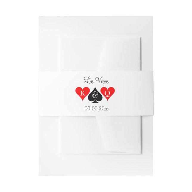 Glamorous Las Vegas wedding poker theme Invitation Belly Band (Front Example)