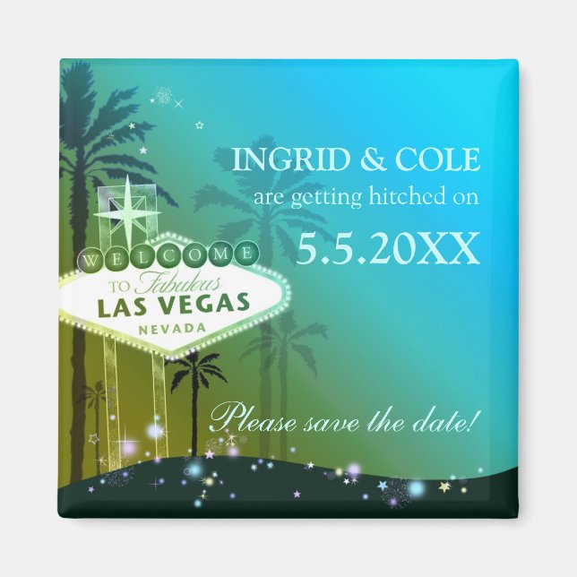 Glamorous Las Vegas Wedding Save the Date Magnet (Front)
