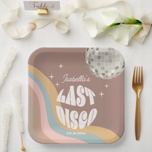 Glamorous Last Disco Retro 70s Groovy Bachelorette Paper Plates