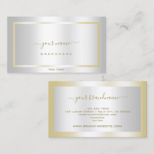 Glamorous Light Silver and Gold Decent Shimmering Business Card