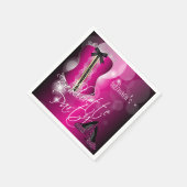 Glamorous Lingerie Bachelorette Party  | Hot Pink Paper Napkins (Corner)