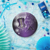 Glamorous Lingerie Bachelorette Party  | Purple Paper Plates (Party)