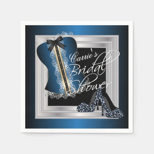 Glamorous Lingerie Bridal Shower  Blue Napkins