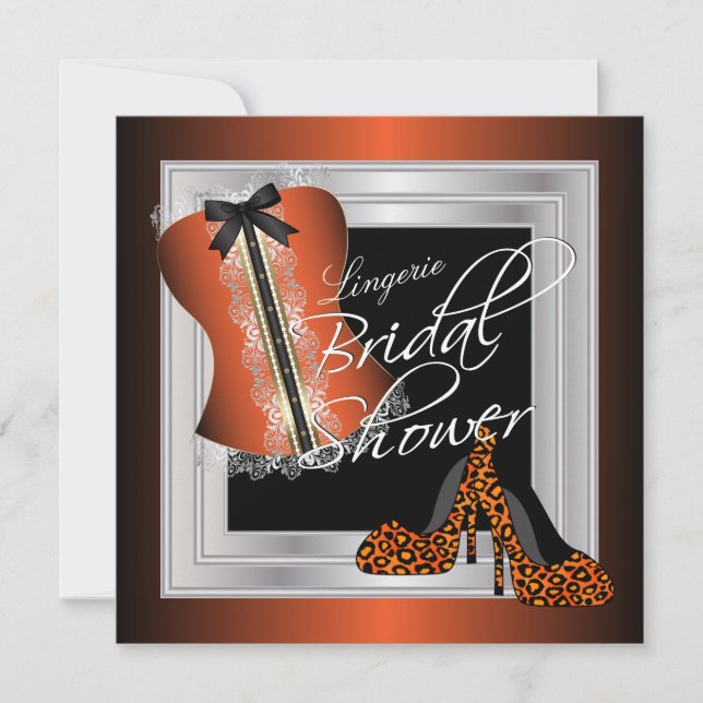 Glamorous Lingerie Bridal Shower Invitations (Front)