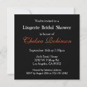 Glamorous Lingerie Bridal Shower Invitations (Back)