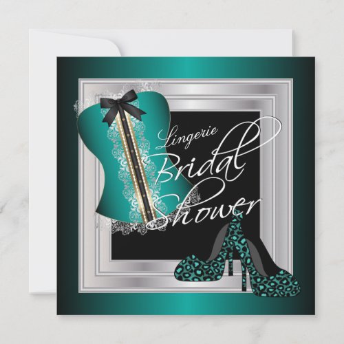 Glamorous Lingerie Bridal Shower  Mint Green Invitation