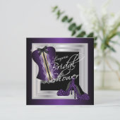 Glamorous Lingerie Bridal Shower | Purple Invitation (Standing Front)