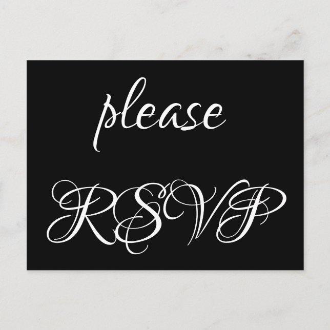 Glamorous & Luxurious "please RSVP" Postcard (Front)