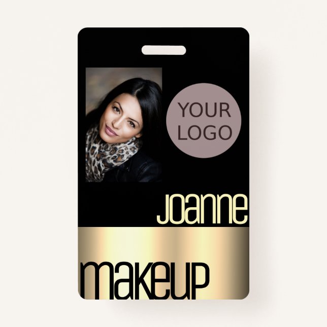 Glamorous Luxury Elegant Beauty Salon Rose Gold Badge (Front)