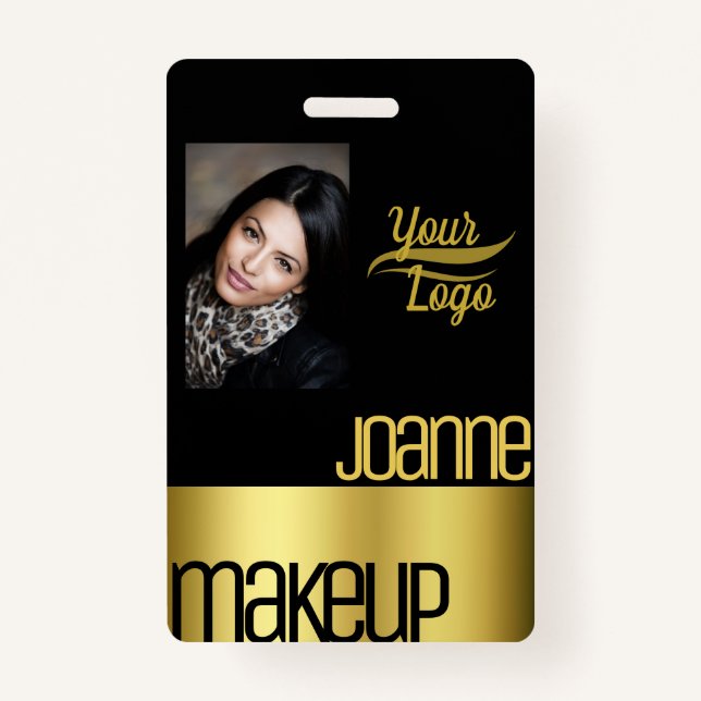Glamorous Luxury Golden Elegant Beauty Salon Gold  Badge (Front)