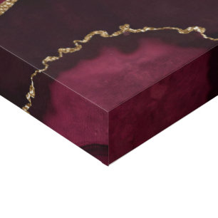 Glamorous Marble Agate Chic Black Purple Gold Faux Canvas Print