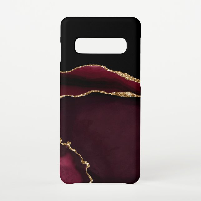 Glamorous Marble Agate Chic Black Purple Gold Samsung Galaxy Case (Back)