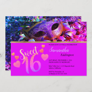 Glamorous Masquerade Sweet 16 Invitation