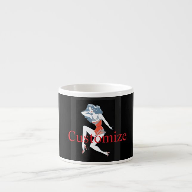 Glamorous Model Posing Thunder_Cove Espresso Cup (Front)
