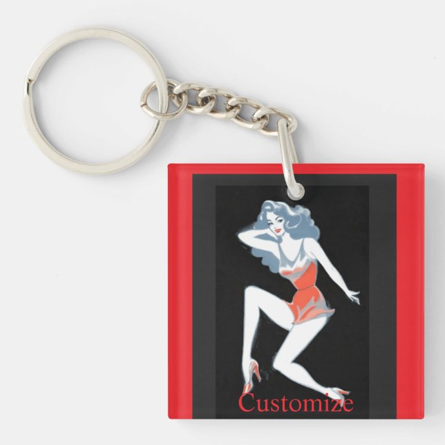 Glamorous Model Posing Thunder_Cove Keychain (Front)
