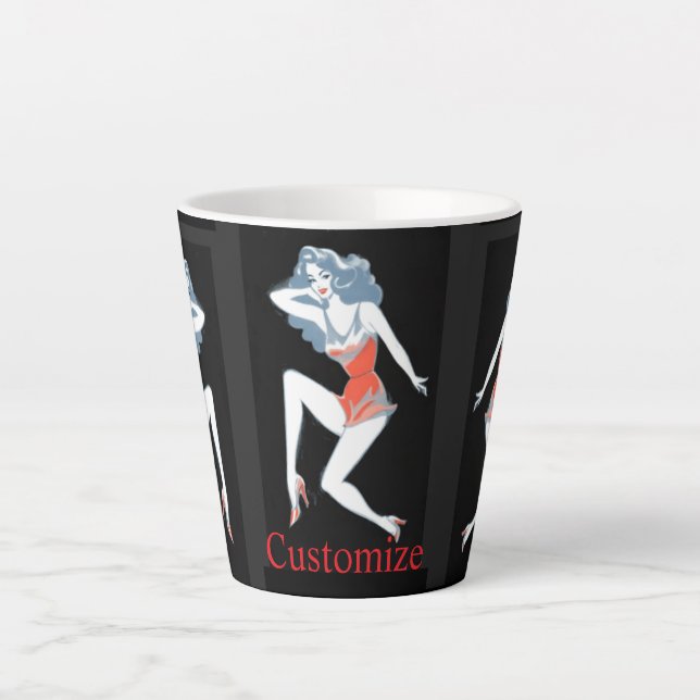 Glamorous Model Posing Thunder_Cove Latte Mug (Front)