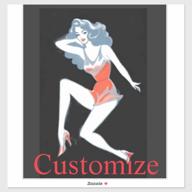 Glamorous Model Posing Thunder_Cove Sticker (Sheet)