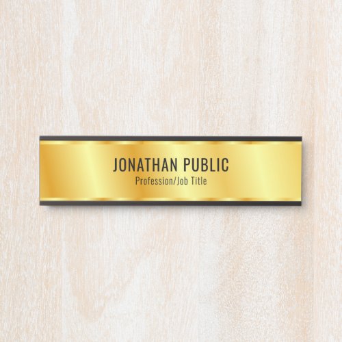 Glamorous Modern Black And Gold Template Door Sign