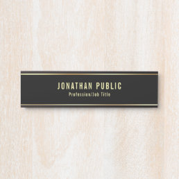 Glamorous Modern Black And Gold Template Door Sign