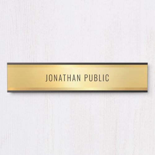 Glamorous Modern Black And Gold Template Long Door Sign