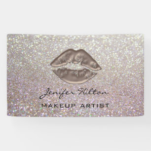 Glamorous modern chic adorable lips glittery banner