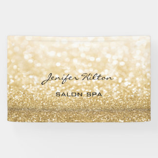 Glamorous modern chic faux gold glittery banner