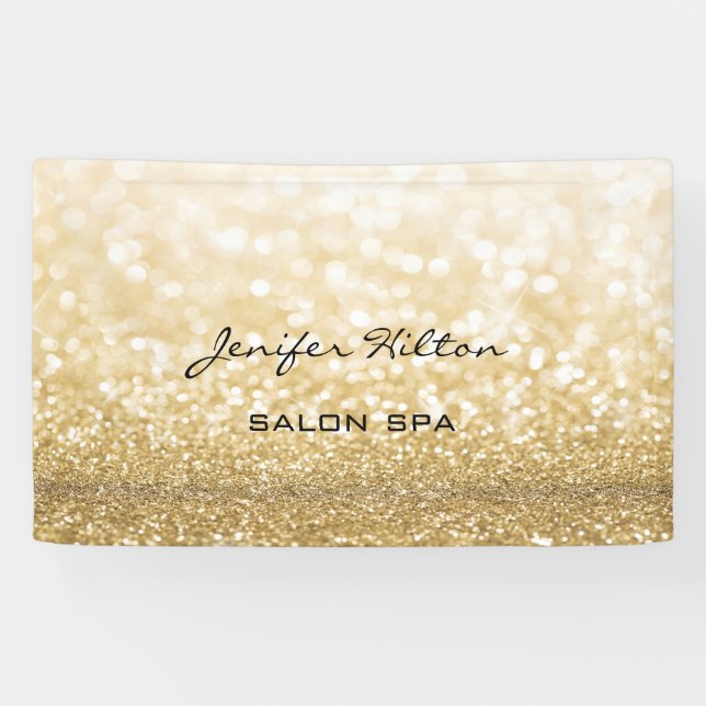 Glamorous modern chic faux gold glittery banner (Horizontal)