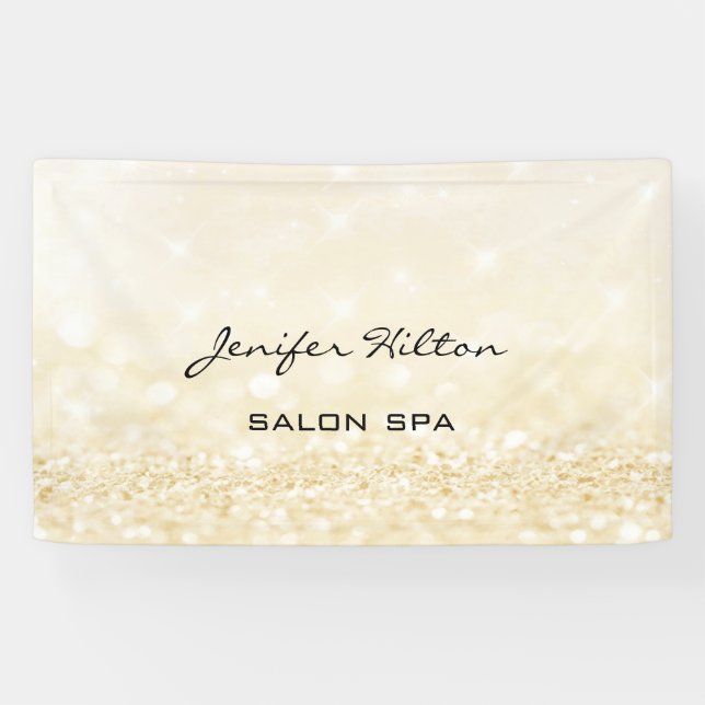 Glamorous modern chic faux gold glittery banner (Horizontal)