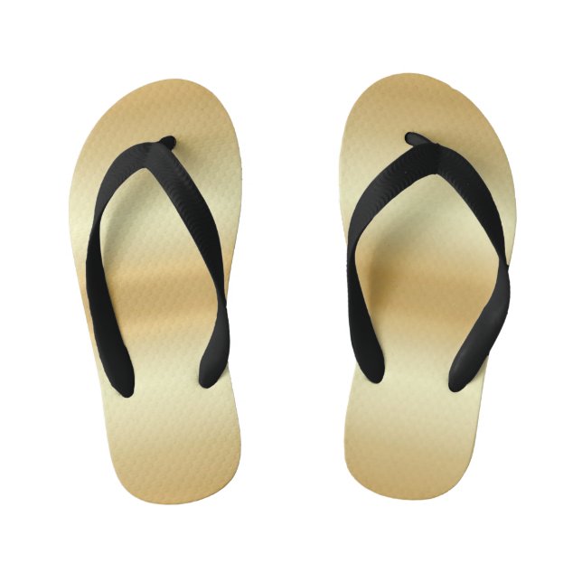 Glamorous Modern Custom Faux Gold Template Kid's Flip Flops (Footbed)