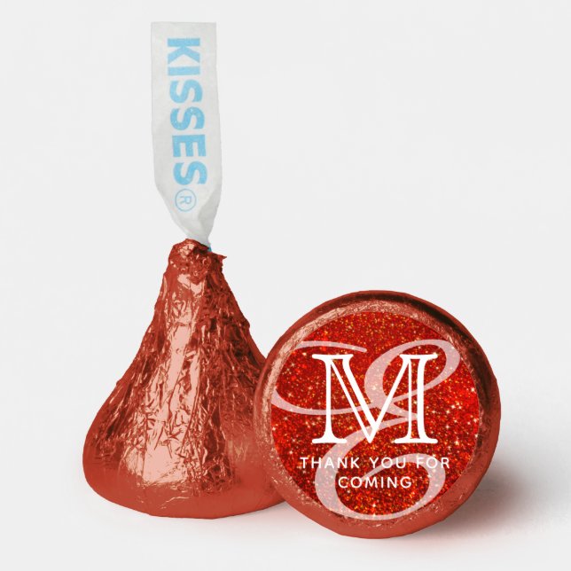 Glamorous Modern Double Monogram Thank You Hershey®'s Kisses® (Front)