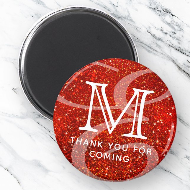 Glamorous Modern Double Monogram Thank You Magnet (Creator Uploaded)