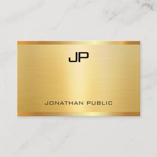 Glamorous Modern Elegant Faux Gold Professional Business Card