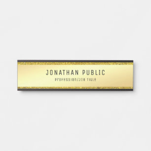 Glamorous Modern Gold Glitter Elegant Template Door Sign