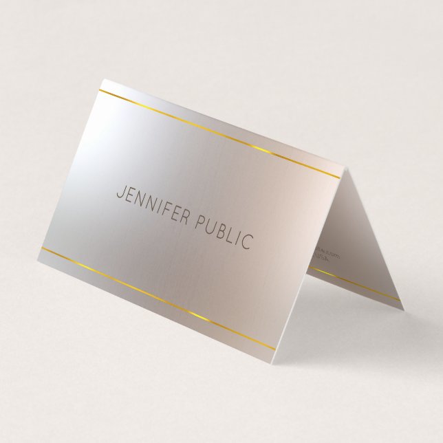 Glamorous Modern Luxury Elegant Template Trendy Business Card (Front)