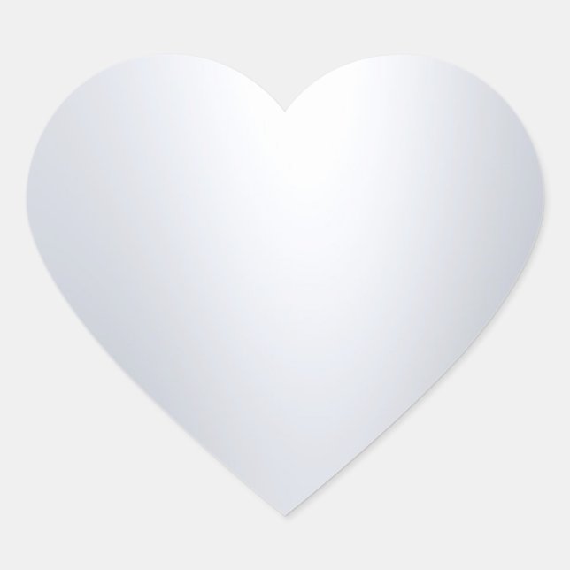 Glamorous Modern Silver Look Blank Chic Template Heart Sticker (Front)