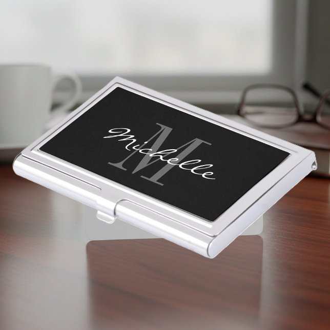 Glamorous monogram business card case bulk gift (monogrammed business card case)