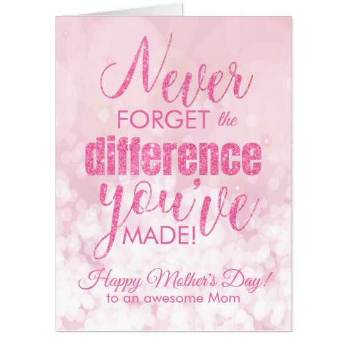Glamorous Mothers Day Never Forget Card