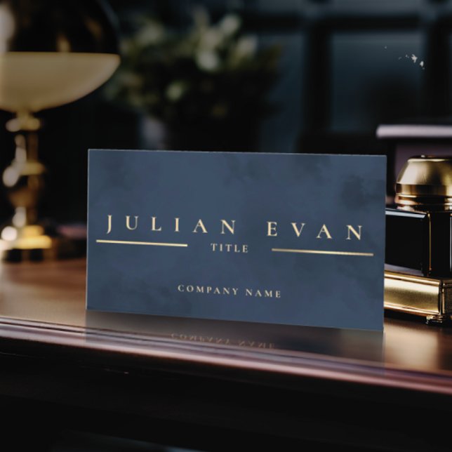 Glamorous Navy Blue Gold Professional Business Card (Creator Uploaded)