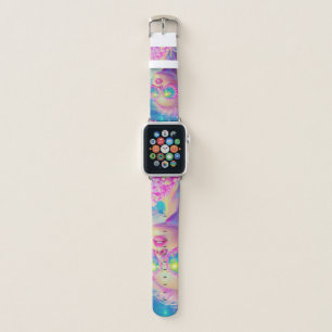 Glamorous Neon Woman with Sparkling Glasses Apple Watch Band